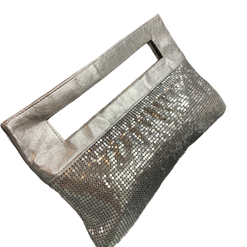 Evening Bag Pouch, Silver, Size: S