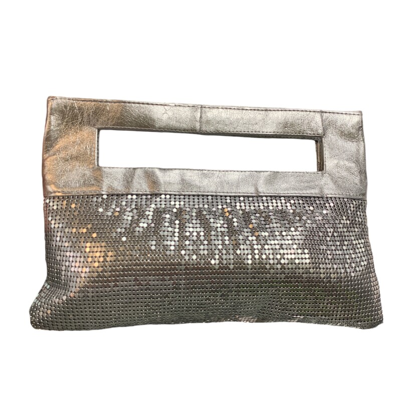 Evening Bag Pouch, Silver, Size: S