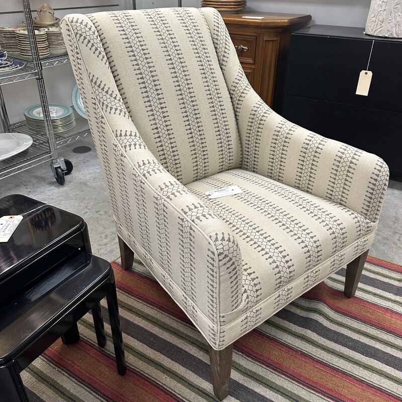 Beige Pattern Chair, Upholstered