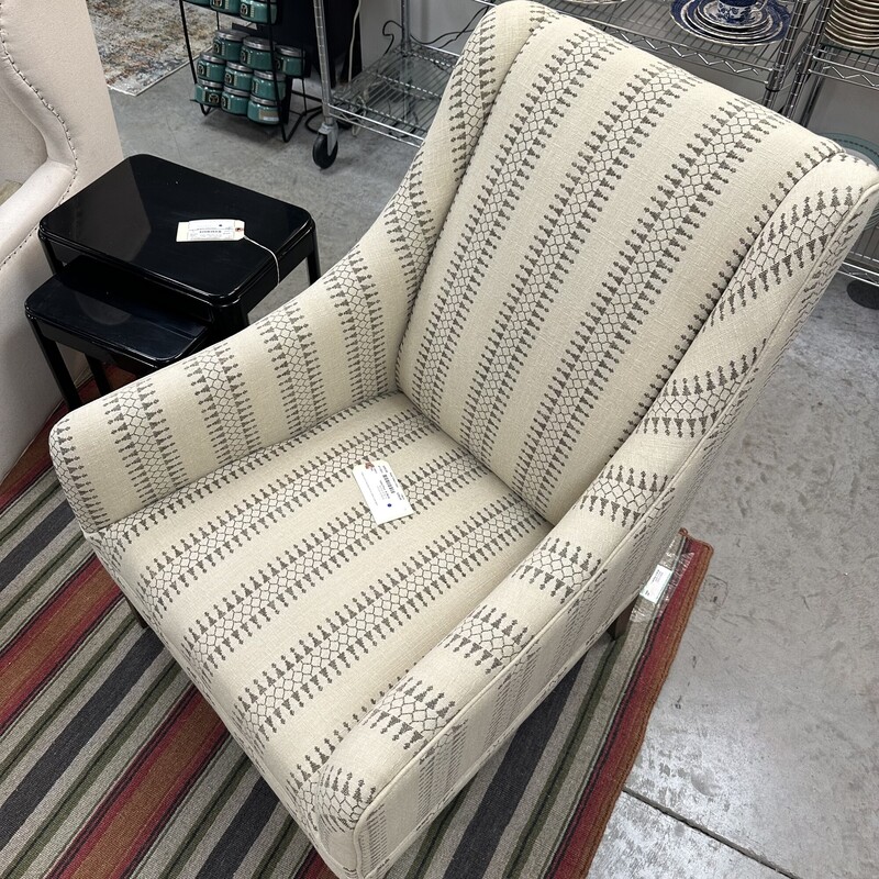 Beige Pattern Chair, Upholstered