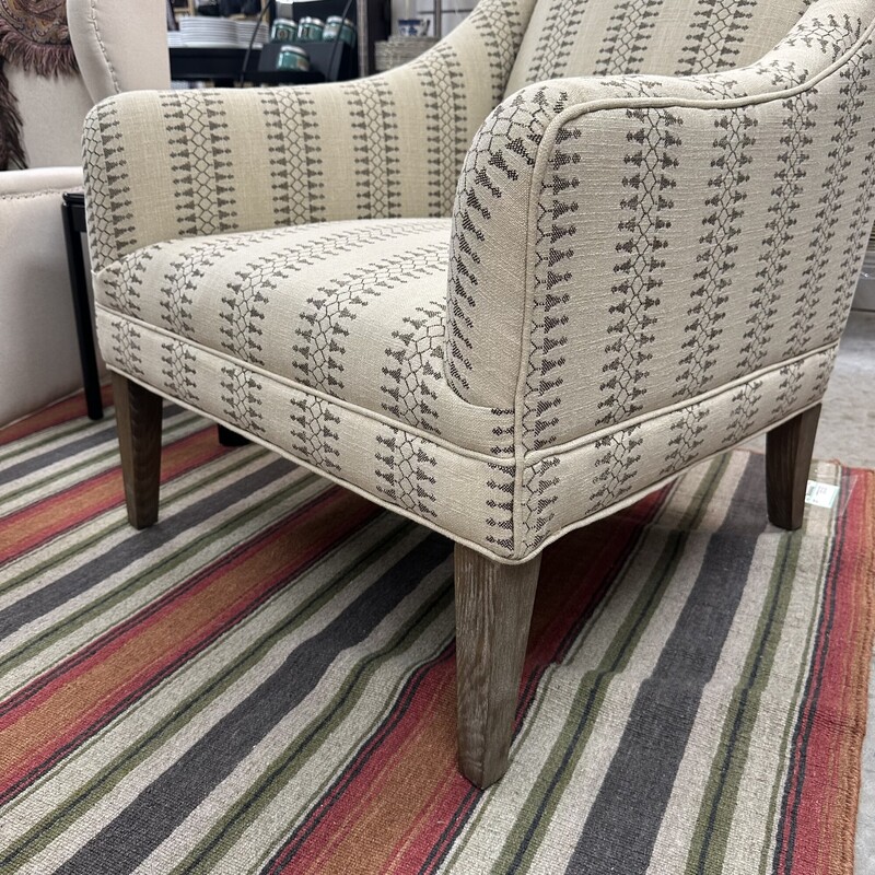 Beige Pattern Chair, Upholstered