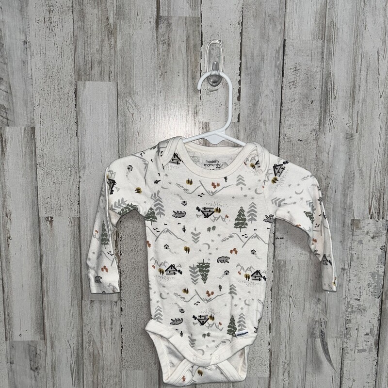 3/6M Cabin Print Onesie