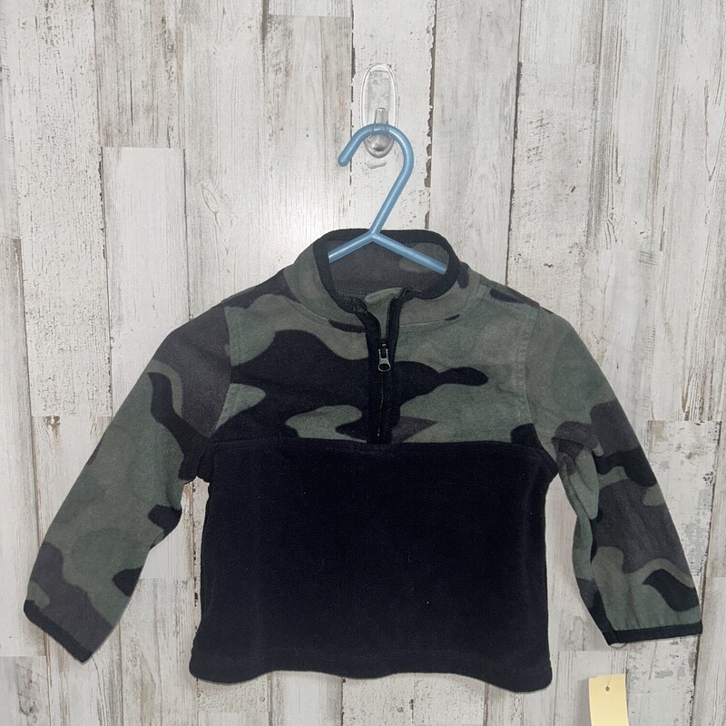 12M Camo Zip Pullover, Black, Size: Boy 12-24m