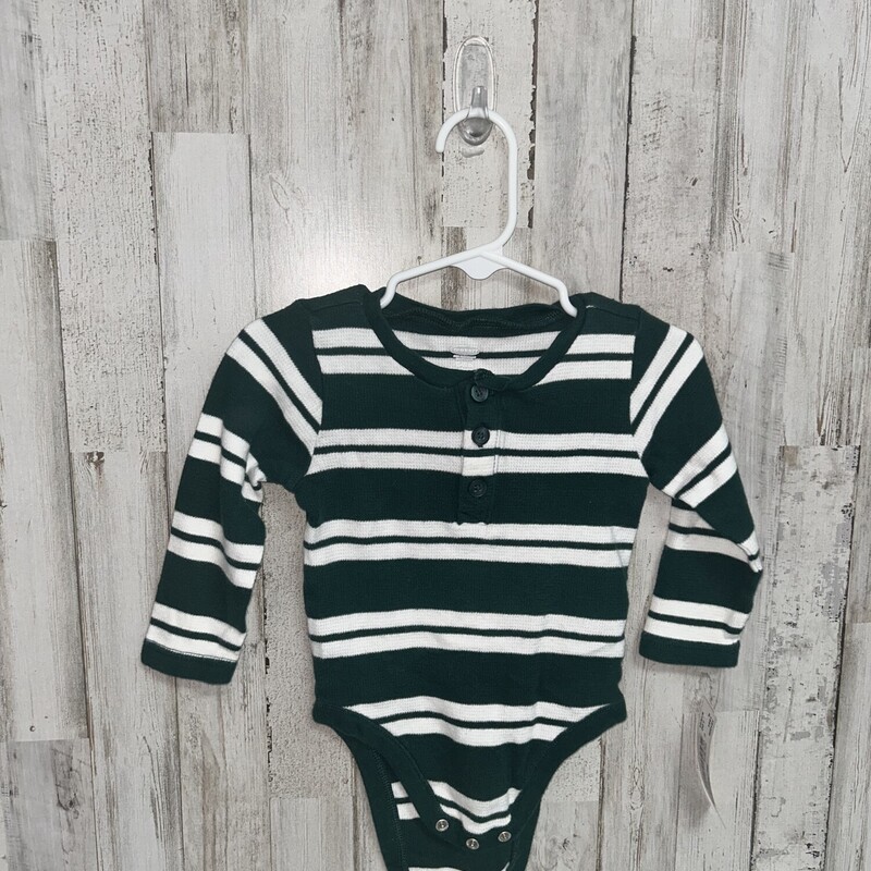 12/18M Green Stripe Onesi, Green, Size: Boy 12-24m