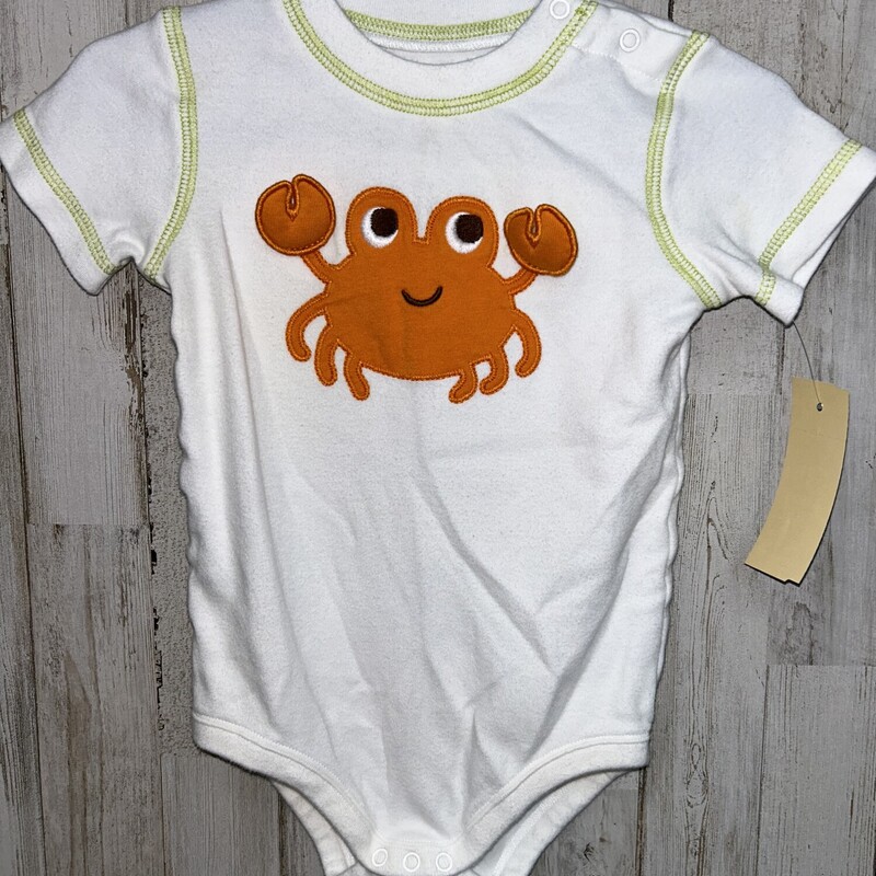 6/12M White Crab Onesie