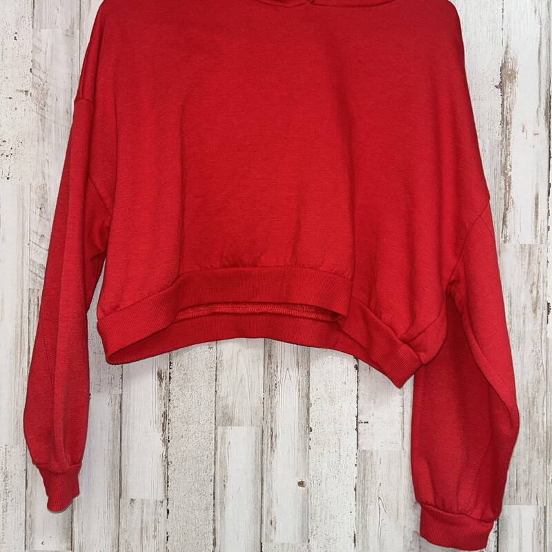 L Red Cropped Hoodie