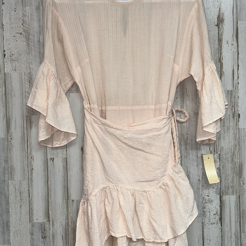 XS Peach Ruffle Tie Dress