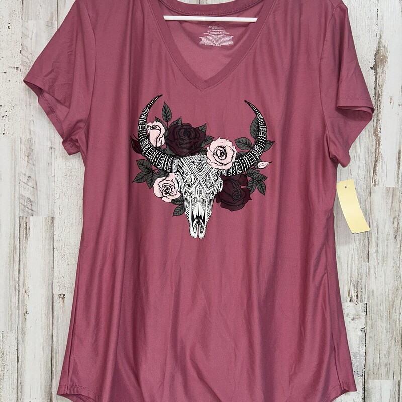 2X Mauve Bull Skull Tee