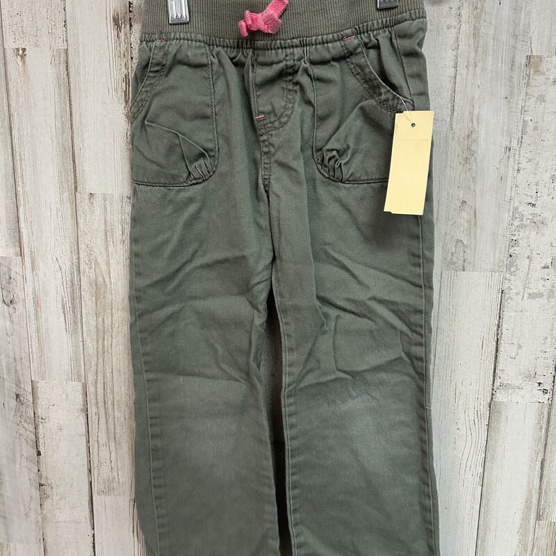 4T Olive Pocket Pants, Green, Size: Girl 4T