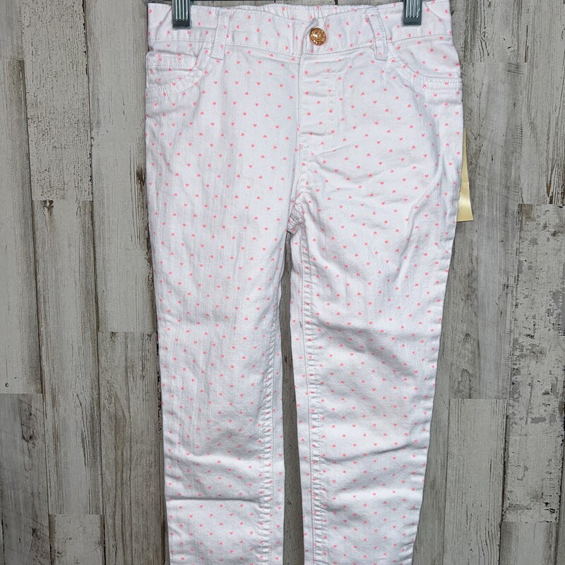 4T White Heart Jeans