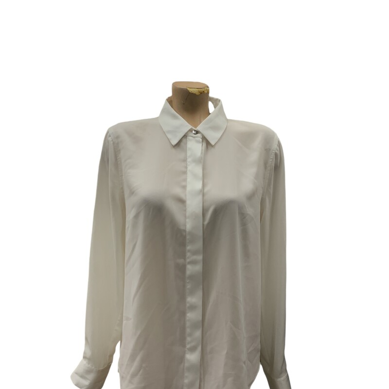 DKNY Top LS, White, Size: M