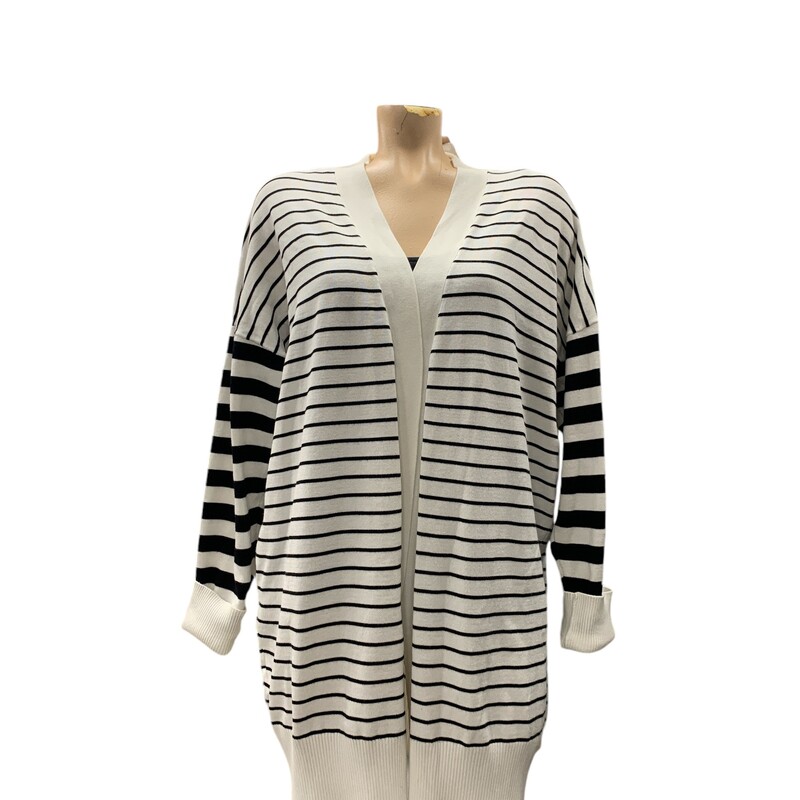 DKNY Cardigan, Blk/whit, Size: L