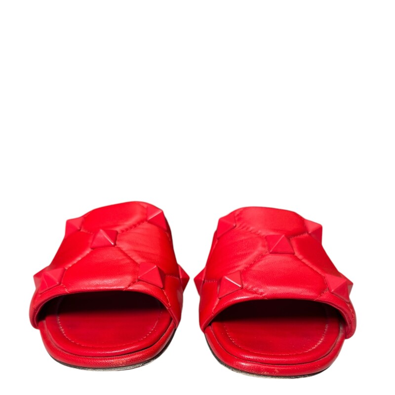 Valentino Stud Slides, Red, Size: 39<br />
Some minor scuffs near toe