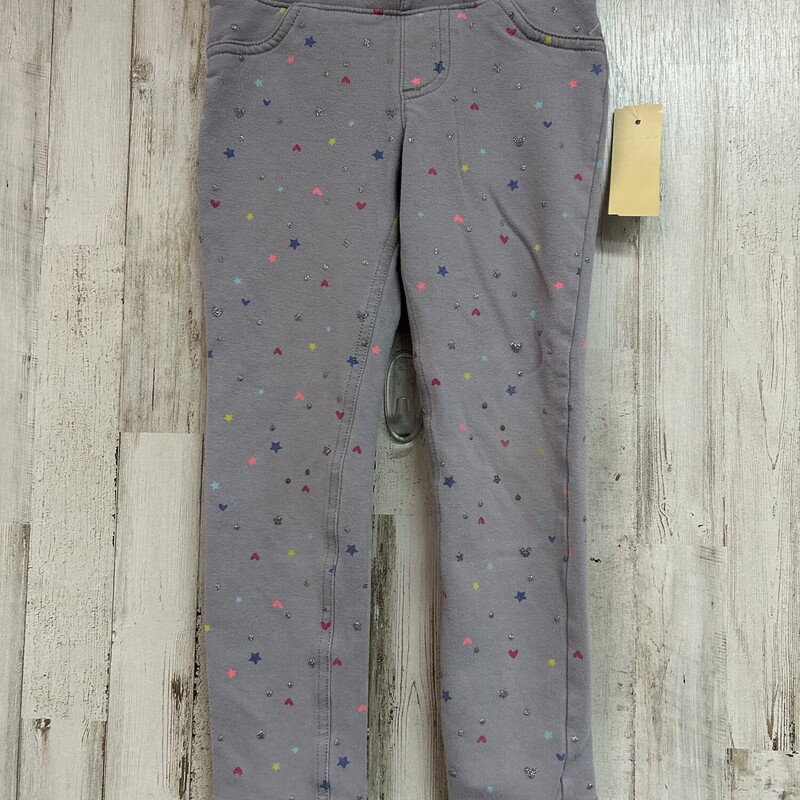 5 Grey Printed Pull On Pa, Grey, Size: Girl 5T