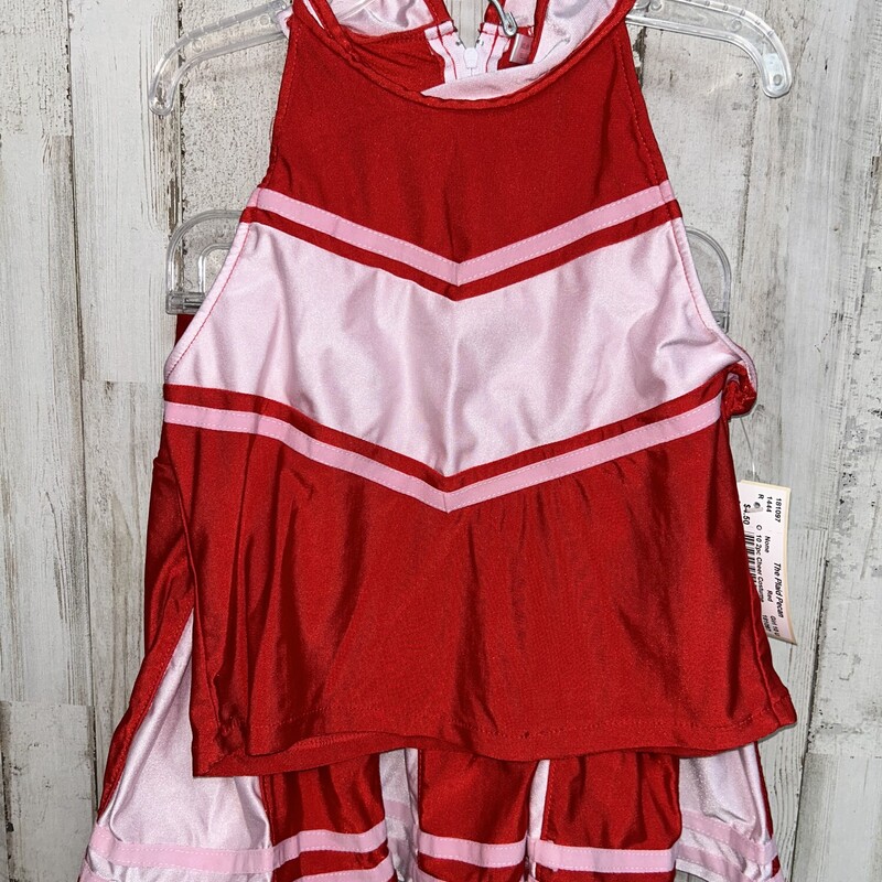 10 2pc Cheer Costume, Red, Size: Girl 10 Up