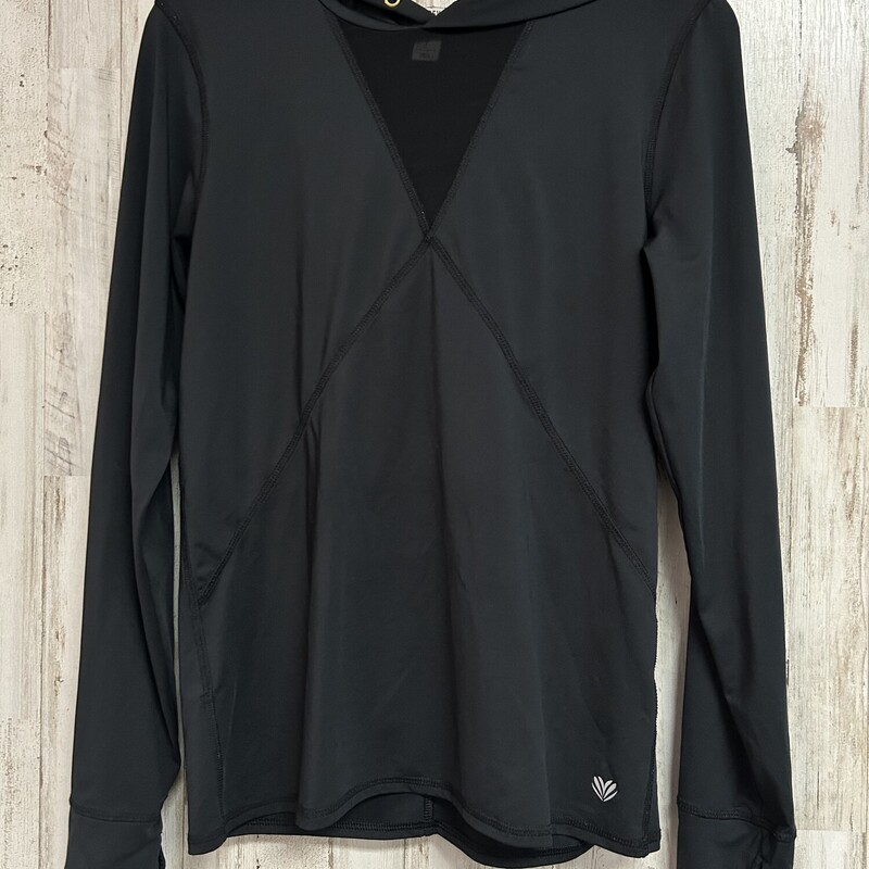 M Black Hooded Athletic T, Black, Size: Ladies M