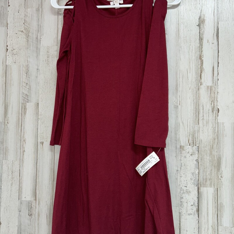 S Red Cold Shoulder Dress