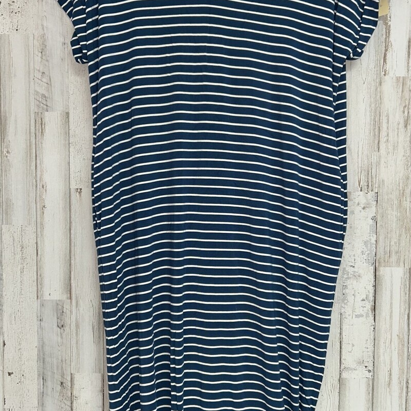 S Teal Striped Dress