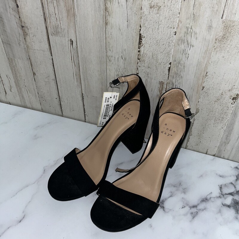 A7 Black Strap Heels