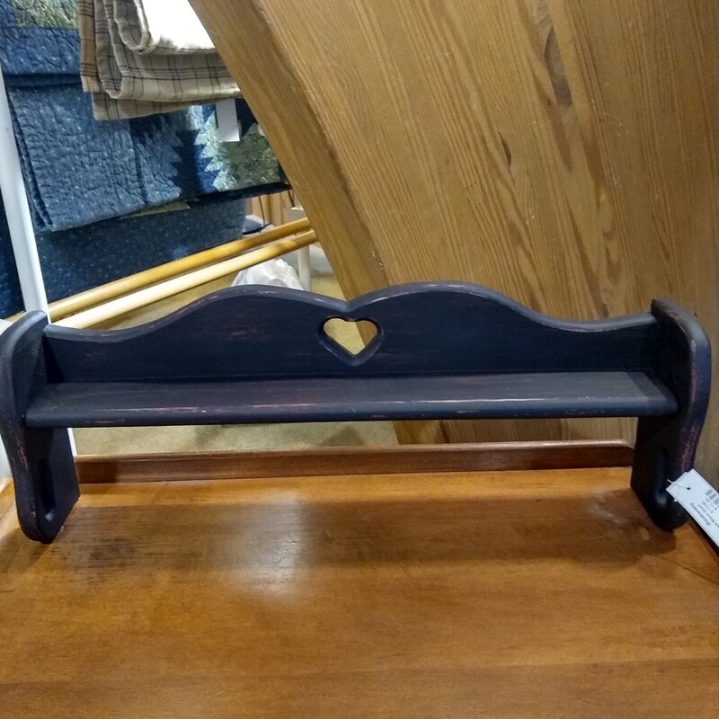 Distressed Black Shelf

Black shelf with cutout heart in black with red distressed look.

Size: 24 in long X 4 in deep X 8 in high