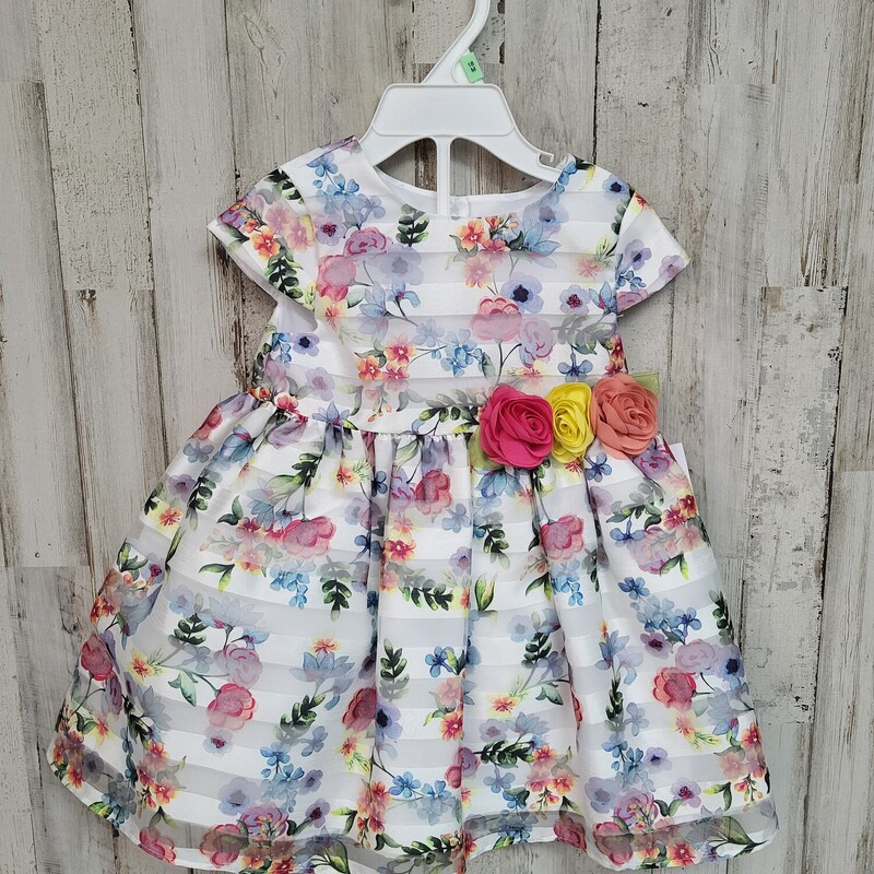 18M NEW White Floral Dres, White, Size: Girl 18-24