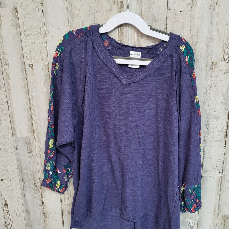 10/12 Blue Floral Sleeve, Blue, Size: Girl 10 Up