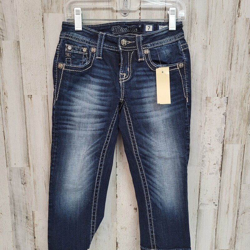 7 Capri Drk Wash Jeans