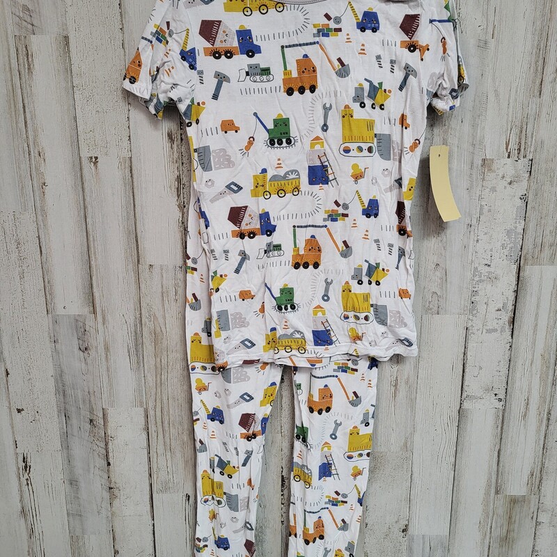 6 2pc White Truck Pj Set