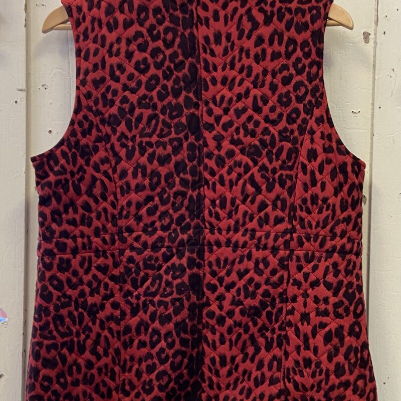 Red/blk Leop Quilt Vest<br />
Red/blk<br />
Size: Medium