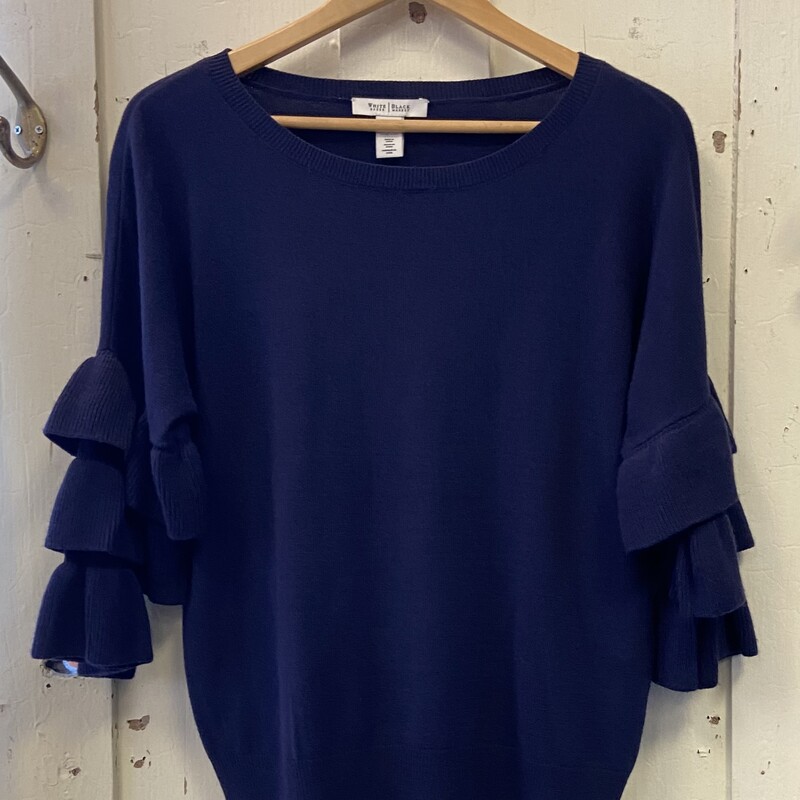 Indigo Ruffle Slve Sweate