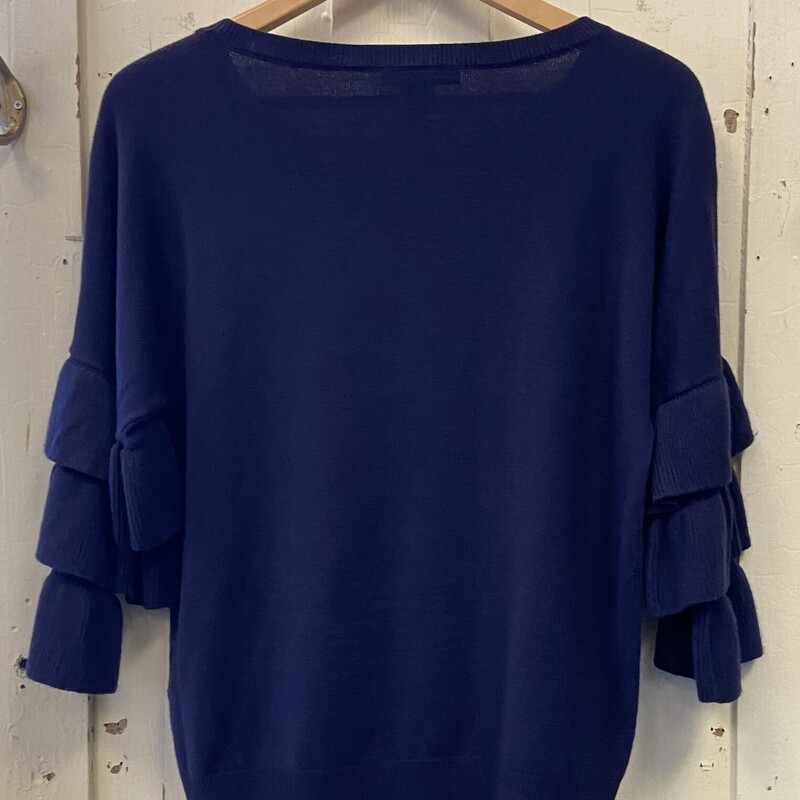 Indigo Ruffle Slve Sweater<br />
Indigo<br />
Size: Small