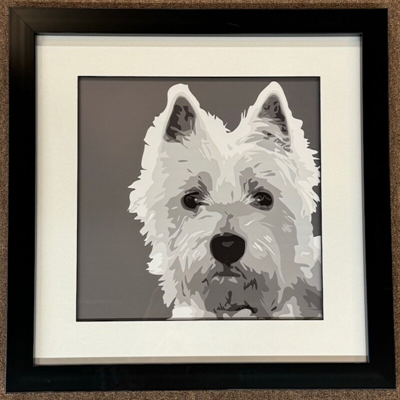 Framed Westie Terrier Print
Black White
Size: 17.5x17.5H