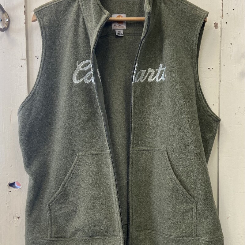 Grn Fleece Zip Vest<br />
Green<br />
Size: 2X