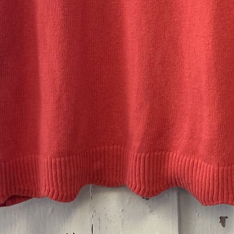 Coral Scallop Sweater<br />
Coral<br />
Size: Medium