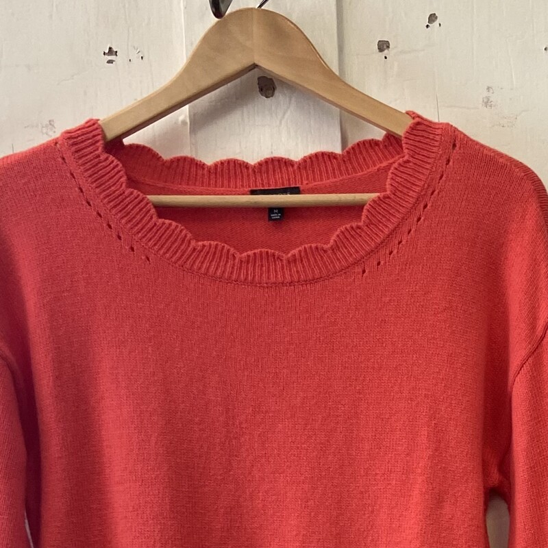 Coral Scallop Sweater<br />
Coral<br />
Size: Medium