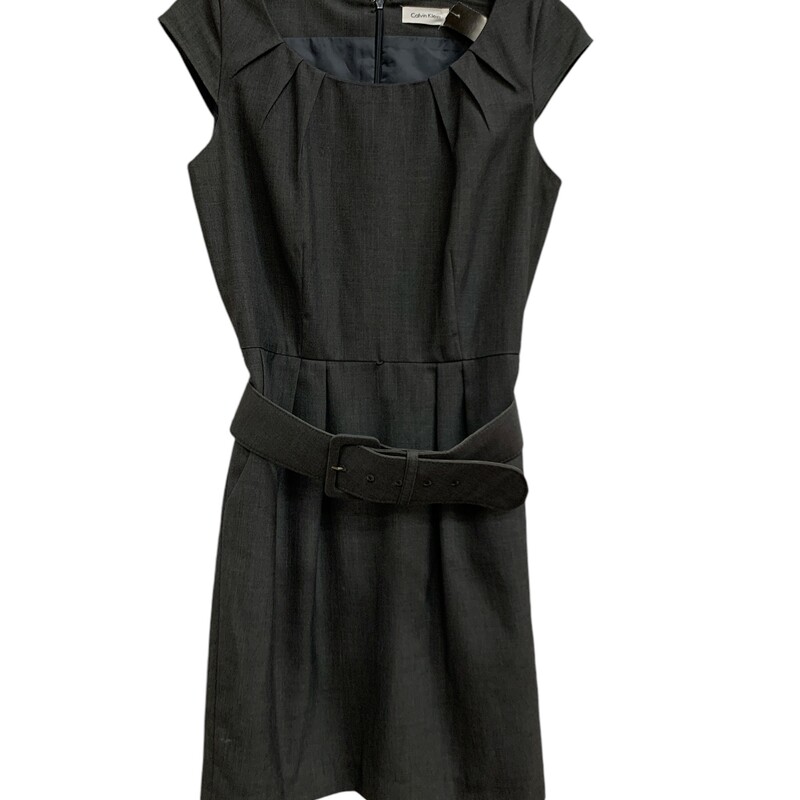 Calvin Klein Dress W Belt, Grey, Size: S