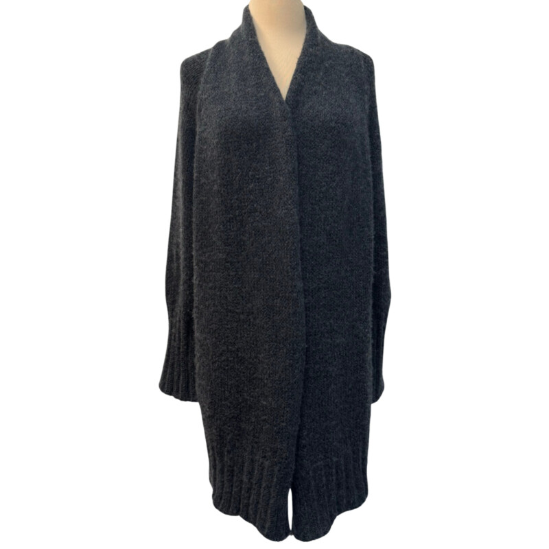 NEW Eileen Fisher Cocoon Cardigan<br />
Limited Edition<br />
60% Merino Wool 25% Cashmere 15% Silk<br />
Color: Dark Gray<br />
Size: Large<br />
Retails for $898