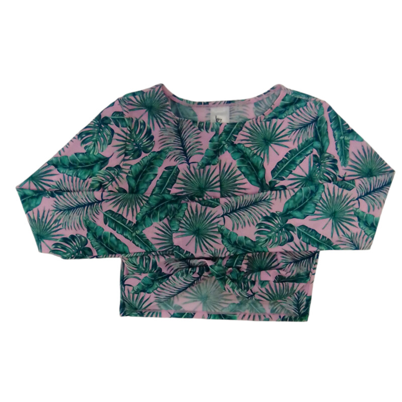 Swim Top (Pink/Plants)