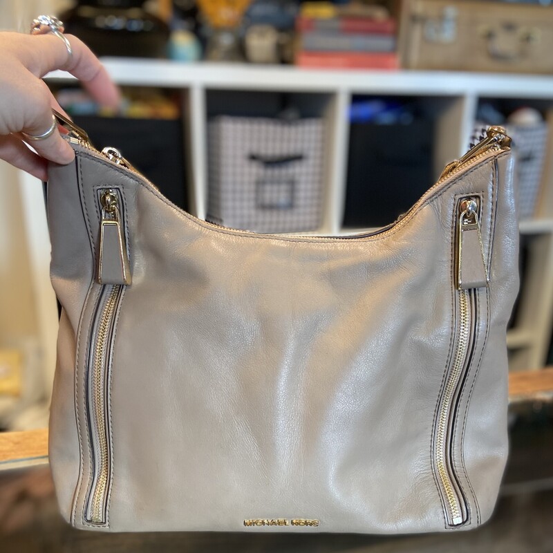 Taupe Leather Purse