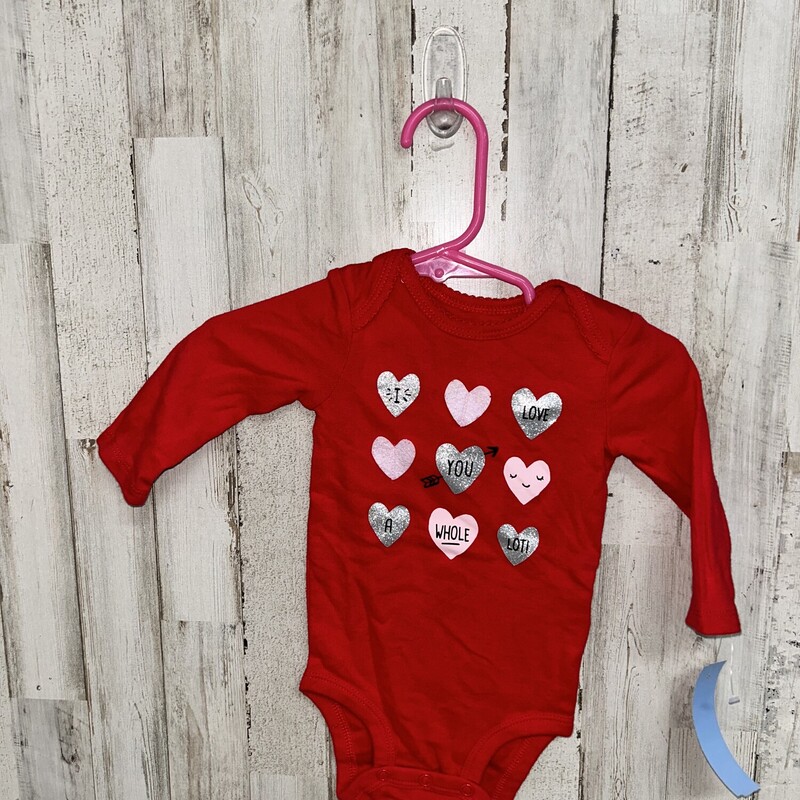 3M A Whole Lot Onesie, Red, Size: Girl NB-3m