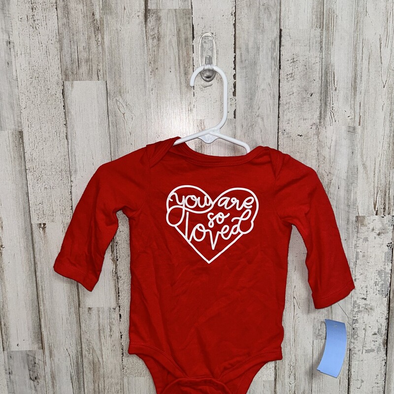 3/6M Are So Loved Onesie, Red, Size: Girl NB-3m