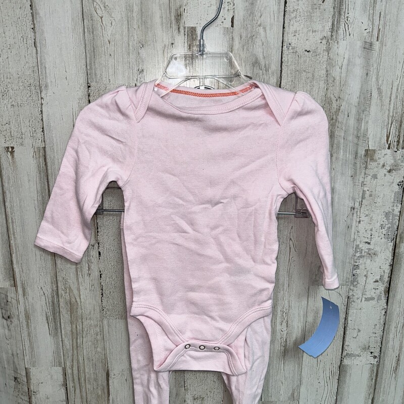 3/6M 2pc Pink Onesie Set