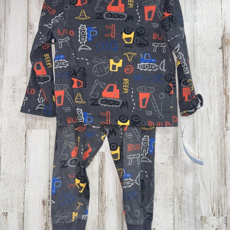 24M 2pc Grey Truck Pjs, Grey, Size: Boy 12-24m