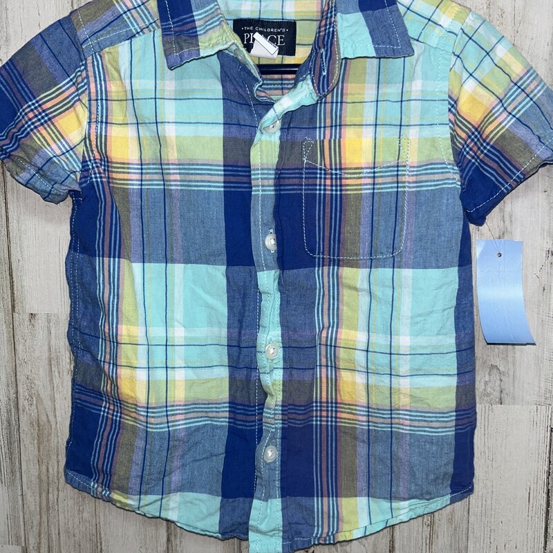 18/24M Blue Plaid Button, Blue, Size: Boy 12-24m