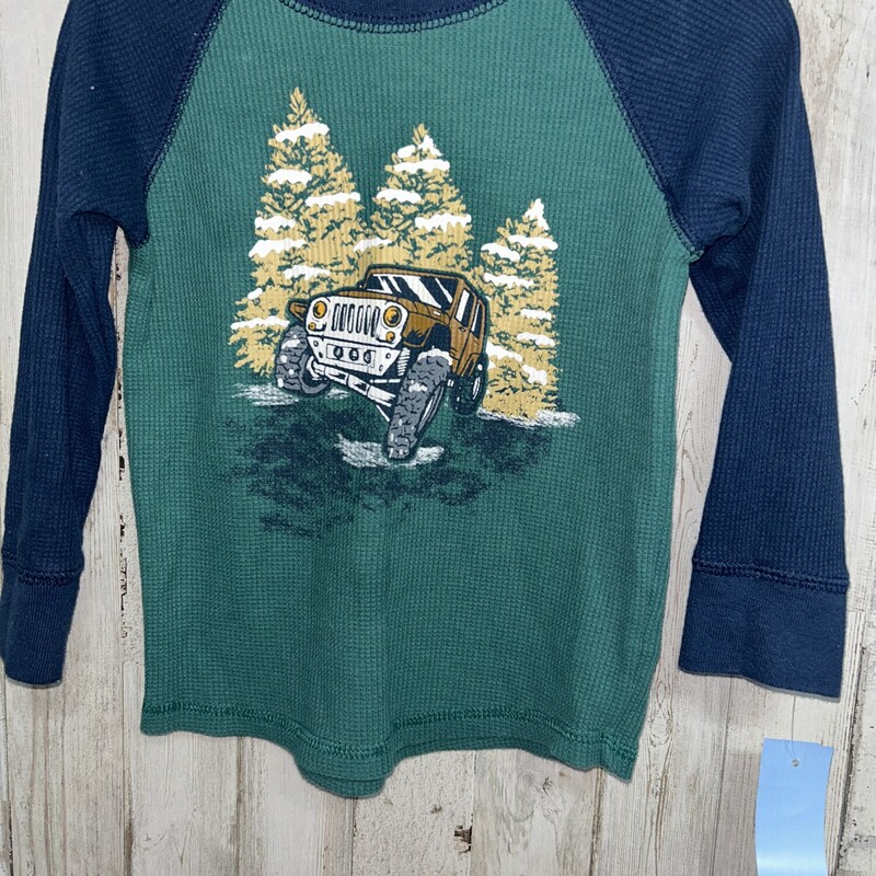 2T Green Jeep Thermal Tee, Green, Size: Boy 2T-4T