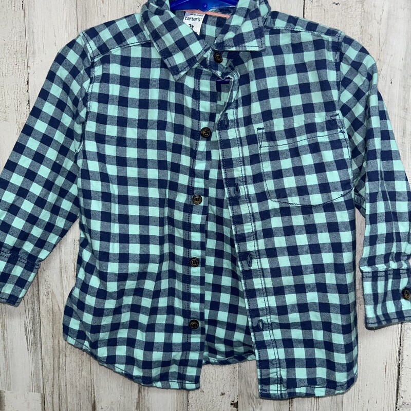 2T Teal Plaid Flannel