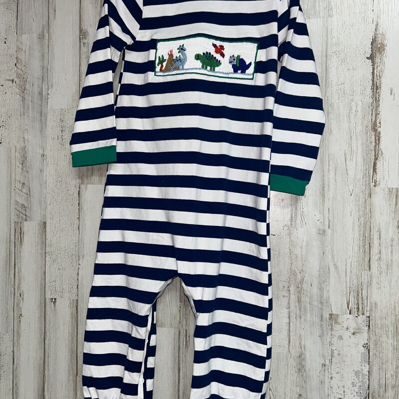 3T Stripe Smock Dino Romp