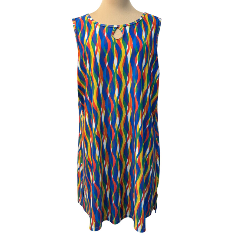 Nuu Muu Ruu Muu Dress<br />
Front Keyhold Detail<br />
Back Pocket<br />
Rainbow 2020 Design<br />
A Rainbow of Colors<br />
Size: 3XL