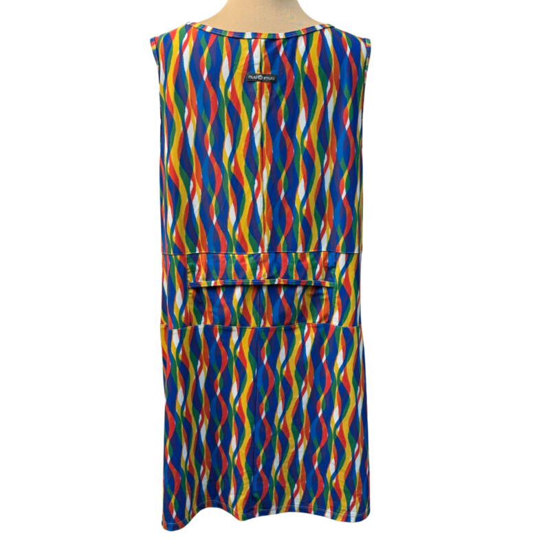 Nuu Muu Ruu Muu Dress<br />
Front Keyhold Detail<br />
Back Pocket<br />
Rainbow 2020 Design<br />
A Rainbow of Colors<br />
Size: 3XL