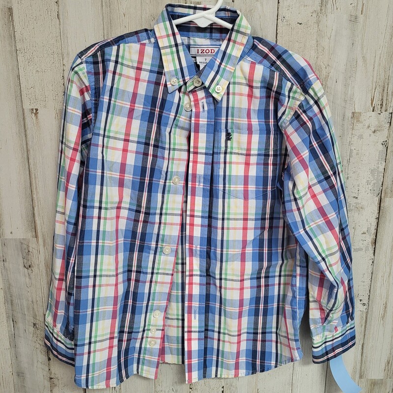 7 Blue Plaid Button Up